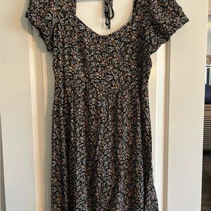 Floral Black Dress